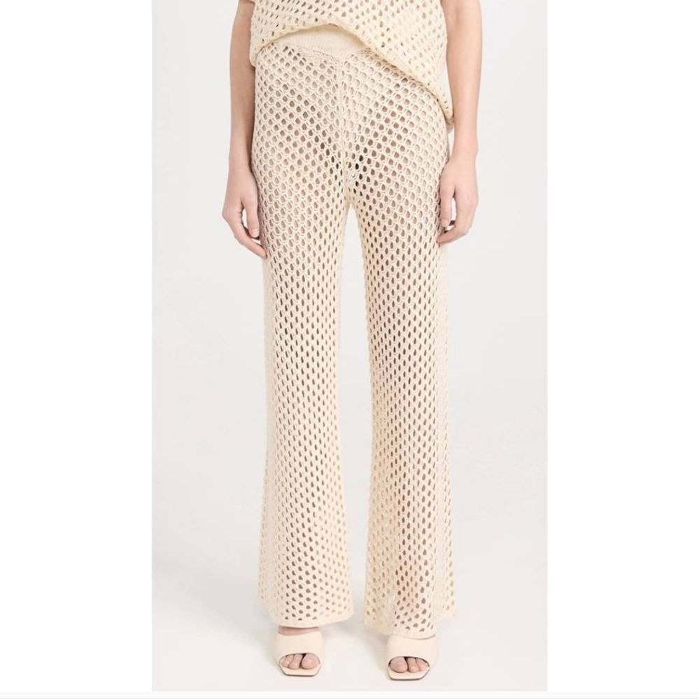 NEW MINKPINK balmy crochet knit pants cream Cover Up Swim XS